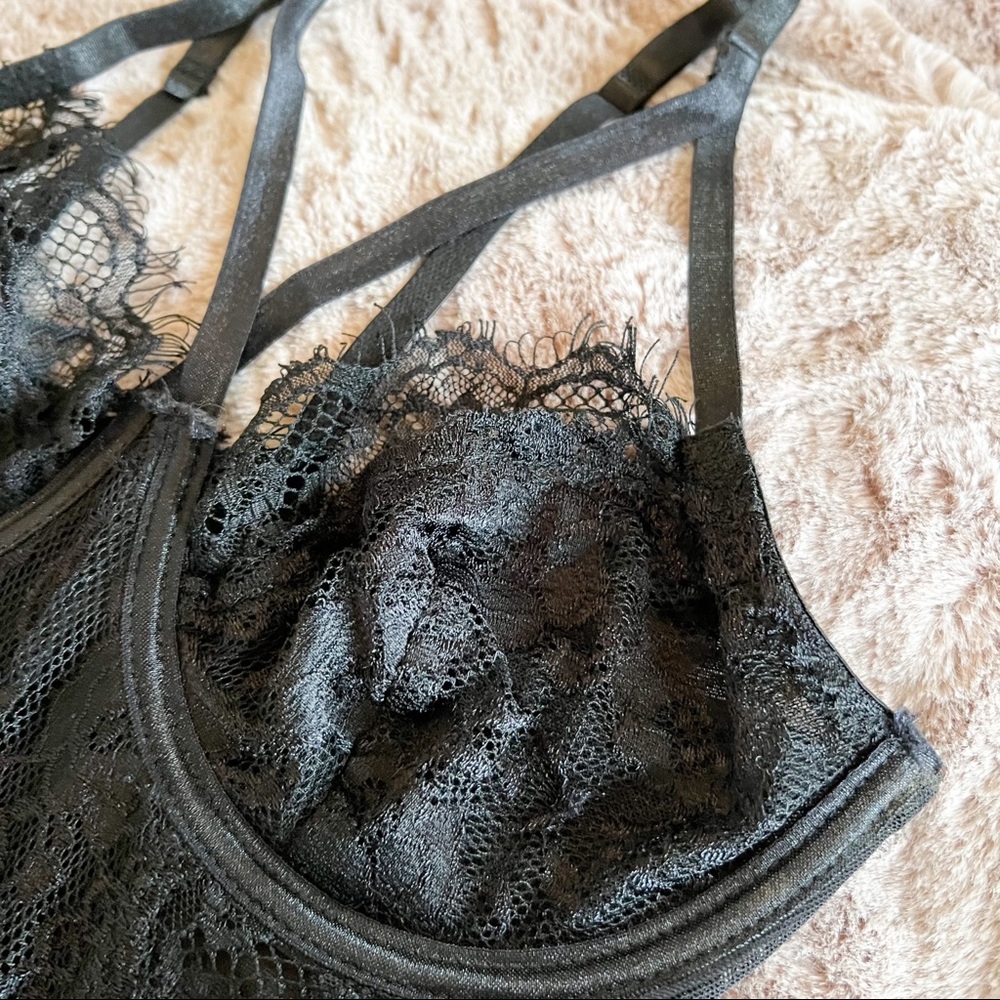 nobrand | black sheer lace teddy demi cup medium - Picture 4 of 8